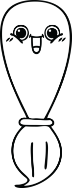 Bir insan tarafından çizilmiş boya fırçasının çizgi çizimi