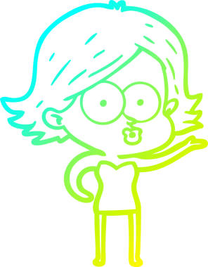 Bir insan tarafından somurtulmuş çizgi film kızı çizimi.