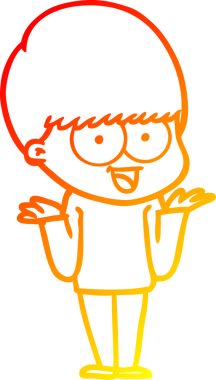 Bir insan tarafından çizilmiş mutlu çizgi film çocuğu çizimi.