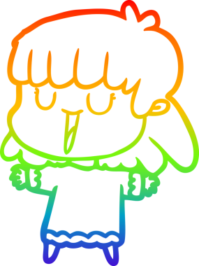 gökkuşağı gradyan çizimi bir insan tarafından çizilmiş bir karikatür kadın