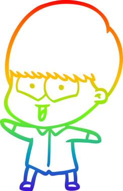 gökkuşağı gradyan çizgi çizimi bir insan tarafından çizilmiş mutlu bir çocuk