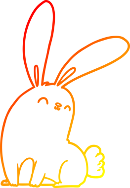 Bir insan tarafından çizilmiş sevimli bir tavşan çizimi.