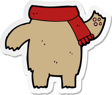 Bir insan tarafından çizilmiş oyuncak ayı vücudunun çıkartması.