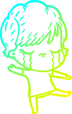 Bir insan tarafından çizilmiş ağlayan bir karikatür çizimi.