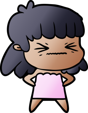 Bir insan tarafından çizilmiş kızgın bir kız.