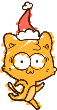 Bir insan tarafından çizilen Noel Kedisi Tebeşiri