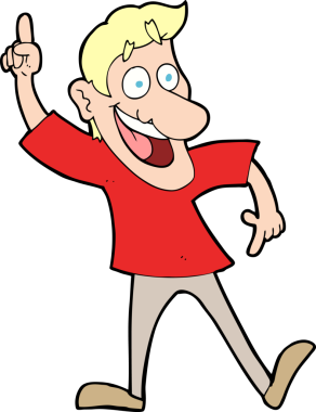 Bir insan tarafından çizilmiş harika bir fikri olan çizgi film adamı.