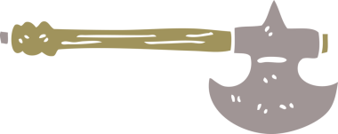 Bir insan tarafından çizilmiş ortaçağ baltası.