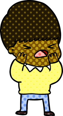 Çizgi film bir insan tarafından çizilmiş stresli adam