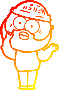 Bir insan tarafından çizilmiş sakallı bir adamın sıcak çizgi çizimi.