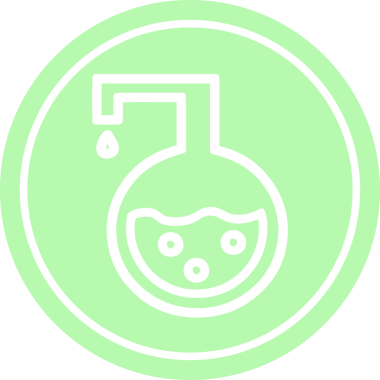 Bir insan tarafından çizilmiş dairesel bilim deneyleri simgesi