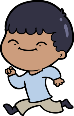 Bir insan tarafından çizilmiş mutlu çocuk çizgi filmi.