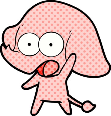 Bir insan tarafından çizilmiş şirin bir fil.