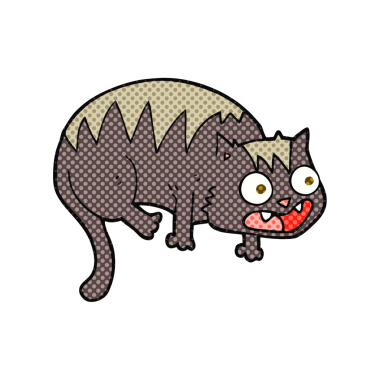 Bir insan tarafından çizilmiş serbest çizim çizgi film kedisi.