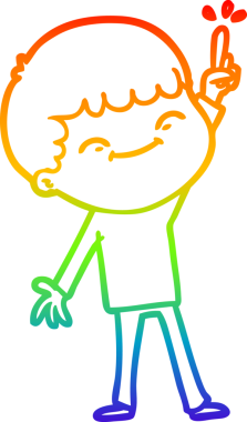 gökkuşağı gradyan çizgi çizimi bir insan tarafından çizilmiş mutlu bir çocuk