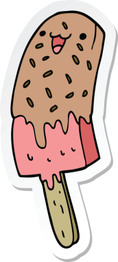 Bir insan tarafından çizilmiş şirin bir çizgi filmin çıkartması.