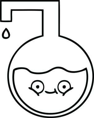 Bir insan tarafından çizilmiş bir bilim deneyinin çizgi çizimi