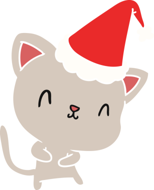 Bir insan tarafından çizilmiş kawaii kedisinin el çizimi karikatürü.