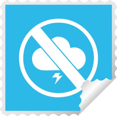 Bir insan tarafından çizilmiş fırtınaya izin verilmeyen kare soyma çıkartması.