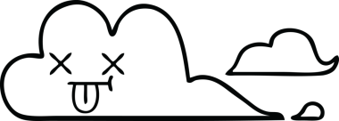 Bir insan tarafından çizilmiş bir bulutun çizgi çizimi