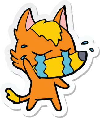 Bir insan tarafından çizilmiş bir tilkinin çıkartması.