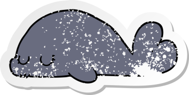 Bir insan tarafından çizilmiş şirin bir karikatür mührü.