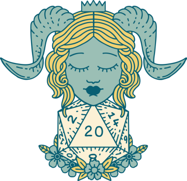 Retro Dövme Biçimi Bir insan tarafından çizilmiş doğal 20 d20 zar atışıyla düzenleniyor