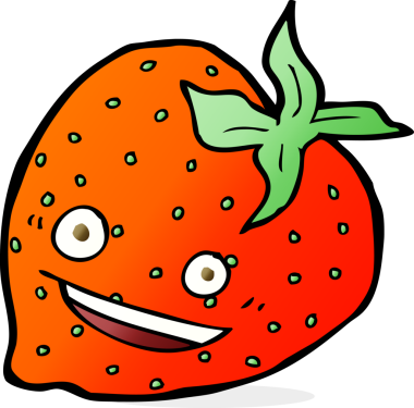 Bir insan tarafından çizilmiş çilek çizgi filmi.