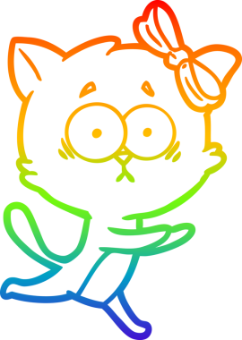 gökkuşağı gradyanı çizimi bir insan tarafından çizilmiş çizgi film kedisi