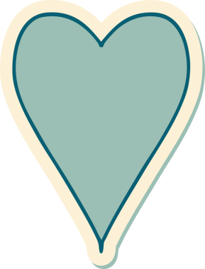 Bir insan tarafından çizilmiş geleneksel bir kalp şeklinde dövme çıkartması.