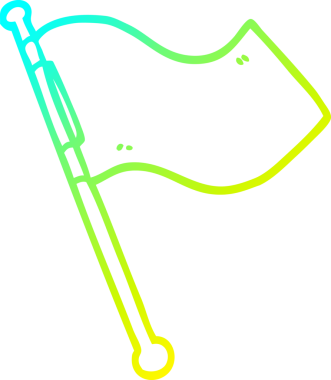 Bir insan tarafından çizilen beyaz bayrağın soğuk gradyan çizgisi.