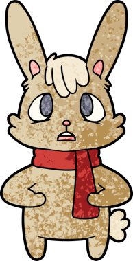 Bir insan tarafından çizilmiş endişeli çizgi film tavşanı