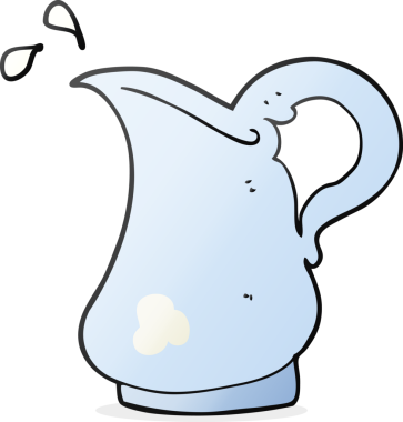 Bir insan tarafından çizilmiş süt sürahisi.