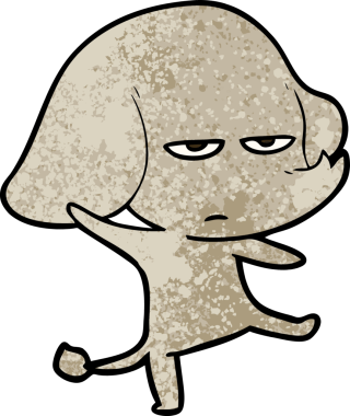 Bir insan tarafından çizilmiş kızgın bir fil.