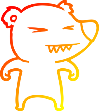 Bir insan tarafından çizilmiş kızgın bir ayı karikatürü.