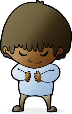 bir insan tarafından çizilmiş utangaç bir çocuk.