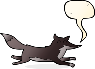 Bir insan tarafından çizilmiş konuşma balonlu bir çizgi film kurdu.