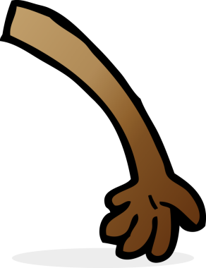 Bir insan tarafından çizilmiş çizgi film kolu