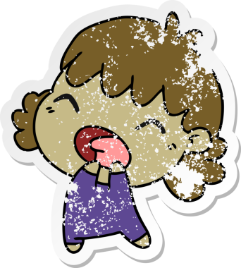 Bir insan tarafından çizilmiş kawai bebeğinin serbest sticker 'ı.