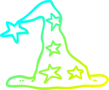 Bir insan tarafından çizilmiş bir çizgi film sihirbazının soğuk çizgi çizimi.