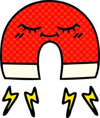 bir insan tarafından çizilmiş bir mıknatısın çizgi roman tarzı