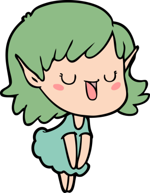 Bir insan tarafından çizilmiş bir elf kızı.