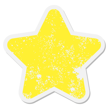 Bir insan tarafından çizilmiş yıldız şekli grunge etiketi