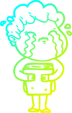 Bir insan tarafından çizilmiş ağlayan bir çizgi film karakteri çizimi.