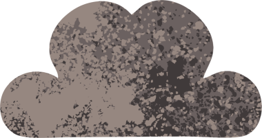 Bir insan tarafından çizilmiş bir fırtına bulutunun retro çizim tarzı karikatürü