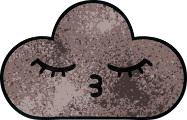 Bir insan tarafından çizilmiş fırtına bulutunun retro grunge deseni.