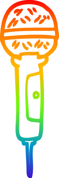 gökkuşağı gradyan çizgi çizimi bir insan tarafından çizilmiş bir karikatür mikrofon
