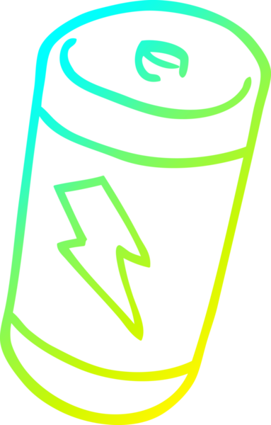 Bir insan tarafından çizilmiş bir karikatür bataryasının soğuk gradyan çizimi