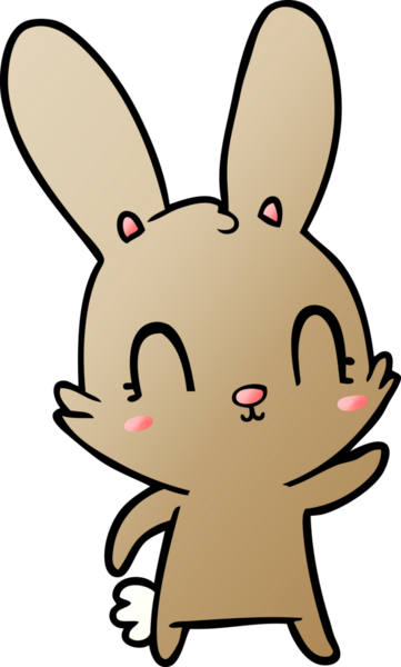 Bir insan tarafından çizilmiş şirin çizgi film tavşanı.