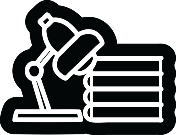 lamba ve çalışma kitapları simgesi bir insan tarafından çizilmiş